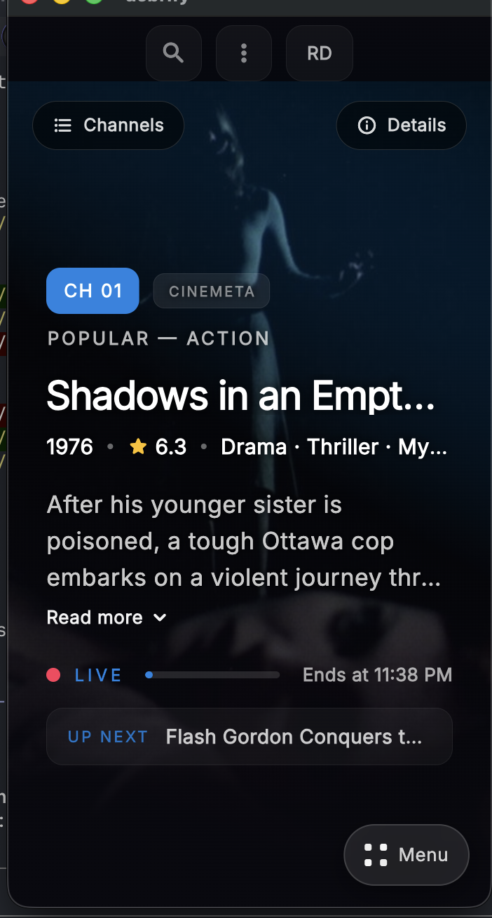 Stremio TV Cinematic Tuner
